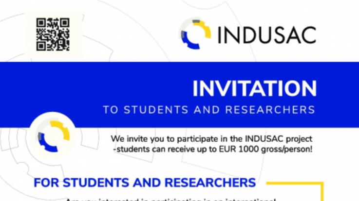 Otwarty nabór dla studentów i naukowców w ramach konkursu z projektu INDUSAC